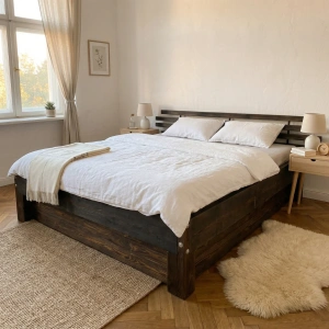 Manželská postel z masivu - na míru